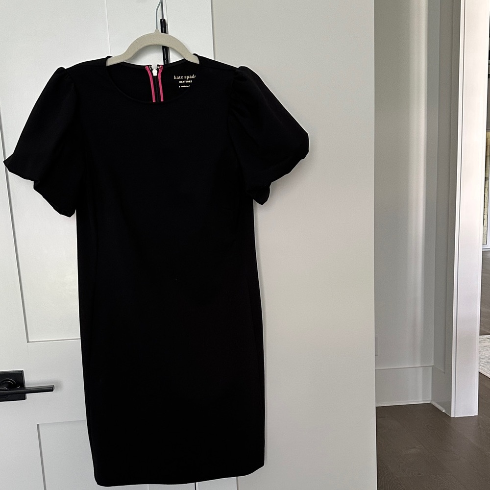 Kate Spade Elegant Black Puff Sleeve Mini Dress